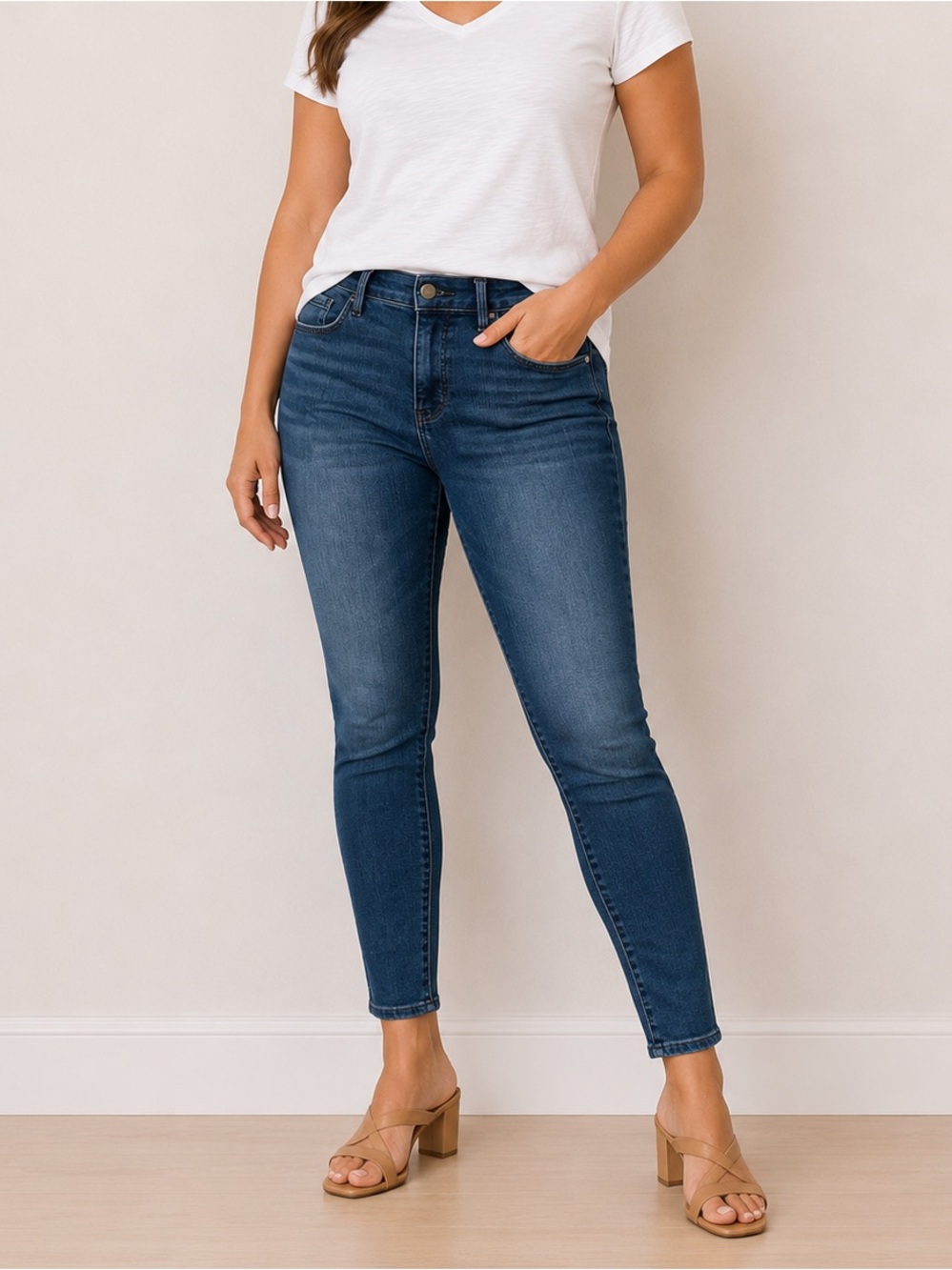 Athleta‎ Sculptek Deep Indigo Skinny Jeans 8